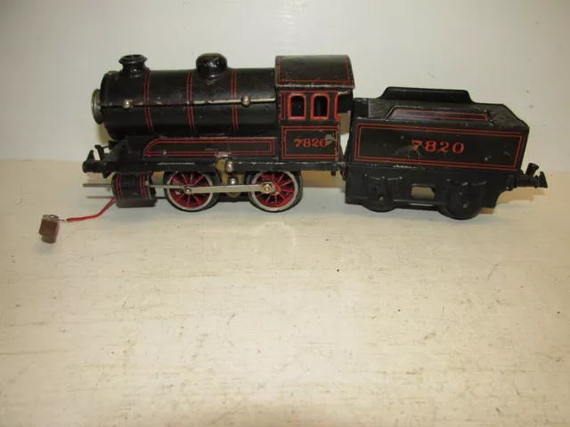 alte Bing Spur 0 Blech Dampflokomotive 7820 mit Tender elektrisch