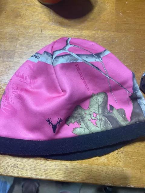 Womens REALTREE Hot Shot Heat Factor 3 Mustang Winter Pink CAMO Beanie Hat, OS