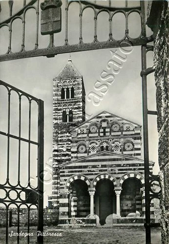 Cartolina di Sassari, abbazia di Saccargia - 1956
