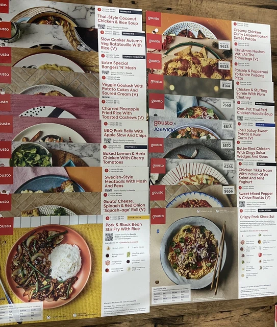 20 GOUSTO MEAL Plan Meal Menu Recipe Cards No Duplicates EUR 10 72 