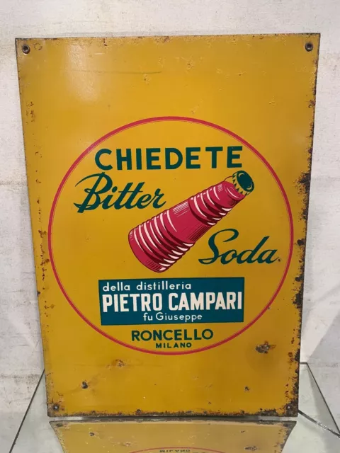 Targa pubblicitaria Bitter Soda Campari Vintage