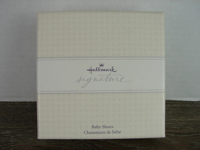 New Hallmark Signature Baby Shoes Pink Keepsake 4 Personalizing Newborn Info *FS