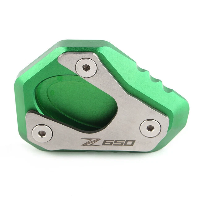 Green Side Kickstand Stand Extension Plate Pad Pedal For Kawasaki Z650 2017-2018