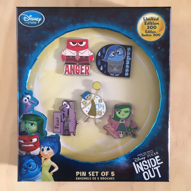 DISNEY STORE PIXAR Inside Out Boxed Limited Edition Trading Pin Set Of