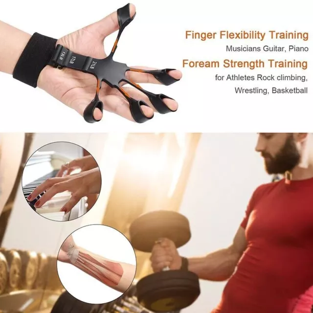 Finger Exerciser Strength Gripper Forearm Trainer Hand Grip Strengthener Therapy 3