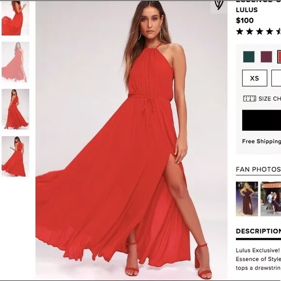 Lulu's beautiful long red dress
