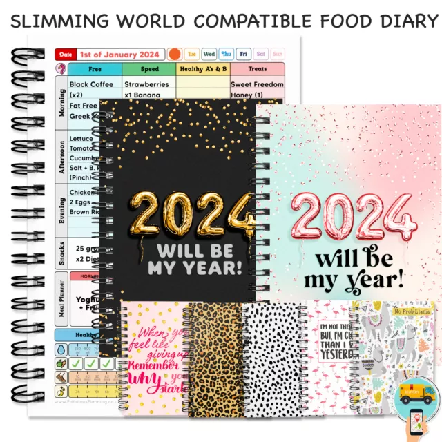 Diet diary Food S/ A5 Book Journal Meal Planner /Health NEW 2024 3mth[301]