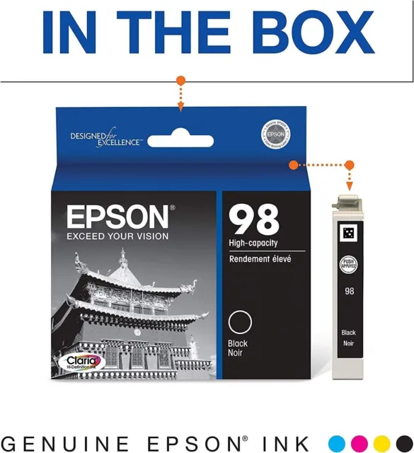 Original Epson T98 Black High Yield Ink Cartridge for 700 710 725 730 800 810
