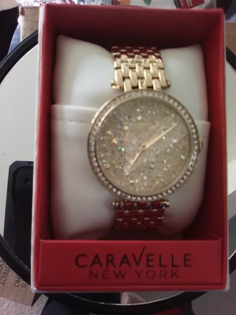 Caravelle By Bulova Crystal Women's Gold Watch