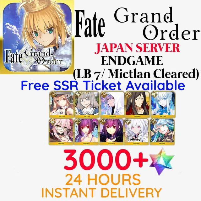 FGO JP 3000 SQ+Full Supports + Morgan +Kukulkan  Fate Grand Order Endgame Reroll