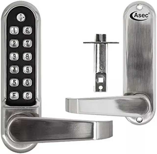 Asec AS4302 Digital Lock With Clutched Handle & 60mm Latch - Free Passage & 60mm