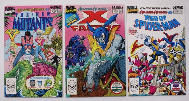 Atlantis Attacks Part 1-14 Complete Marvel Annual Crossover Set Lot 1989 KEYS 8