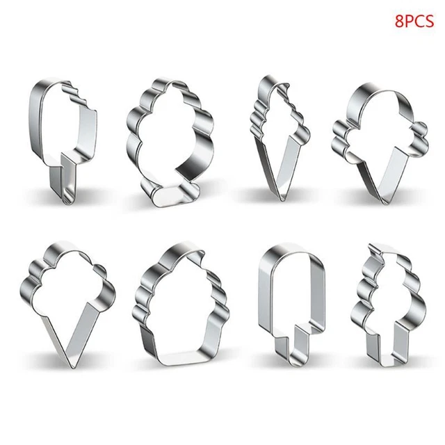 8 Style Cookie Cutter Mold Ice Cream Shape Biscuit Mould DIY Fondant Pastry Tool