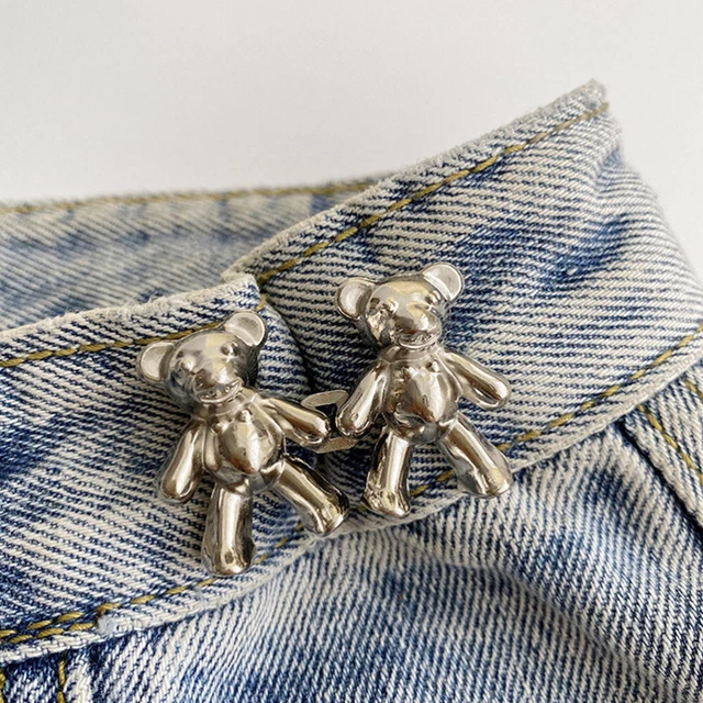 bouton de jean amovible Ours Pantalon Boutons Pantalon Argenté Ajustable