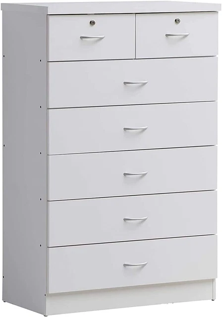 IMPORT HI70DR White Chest of Drawers with Locks