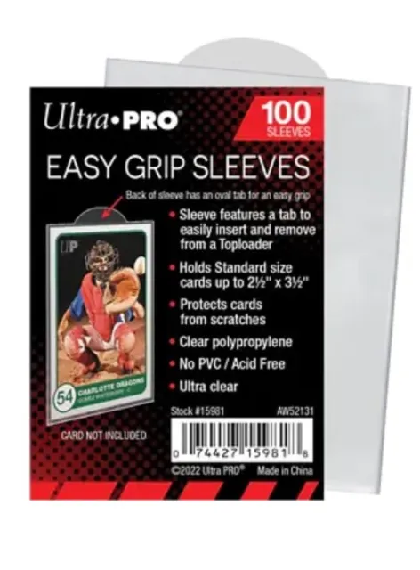 Ultra Pro 100 Easy Grip Sleeves Soft Bustine Per Toploader Con Linguetta Estrai