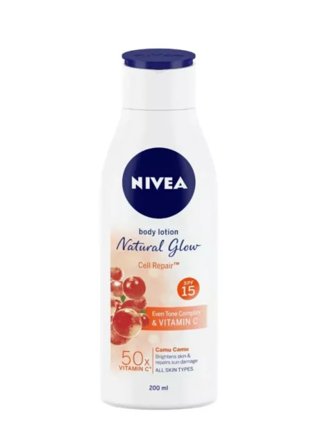 NIVEA Corps Lotion Naturel Brillant, Cellule Réparation, SPF 15 & 50x Vitamine C