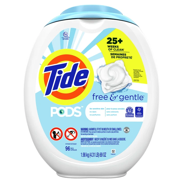 Tide Pods Free & Gentle, 96 Ct Laundry Detergent Pacs