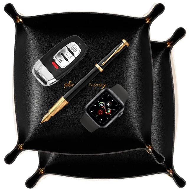 AIBAOBAO 2 Vassoi Portaoggetti In Pelle PU - Organizzatore Da Ingresso Per Chiavi, Monete, Gioielli - Foto 7