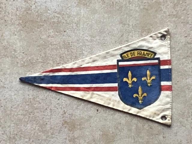 Ancien fanion drapeau touristique cyclotourisme caravane vélo Ile de France 2