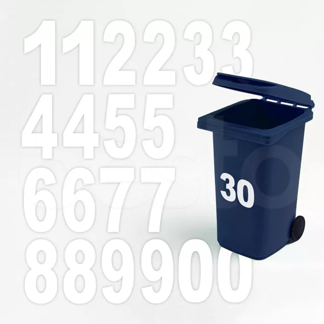 2/4x Wheelie Bin Numbers Custom House Address Sticker Road Dustbin Street Name