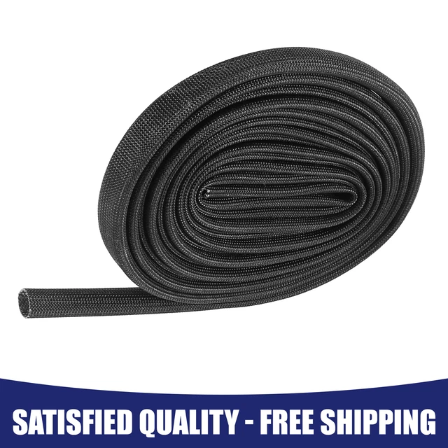 Car Heat Wire Shield Sleeve Heat High Temp Shield 10ft 8mm 3/16" Black Item of 1