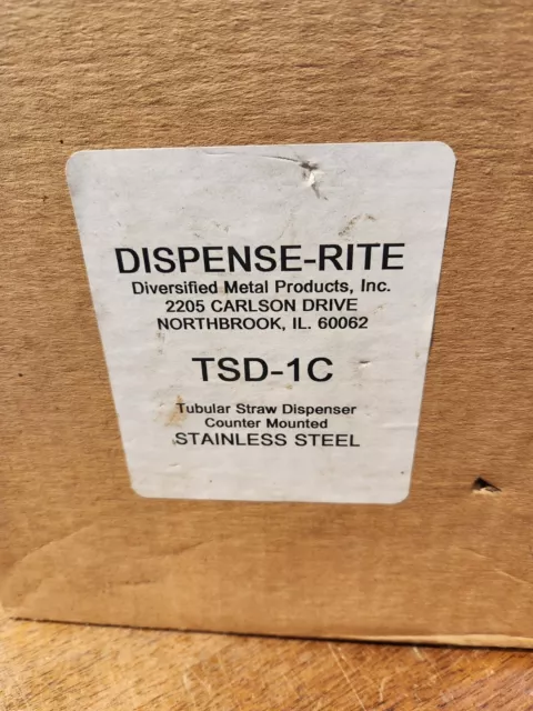 new old stock Dispense-Rite TSD-1C Drop-In Stainless Straw Holder free shipping