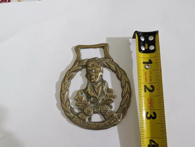 Vintage Horse Brass Decoration Bridle Medallion Rabbie Burns Portrait