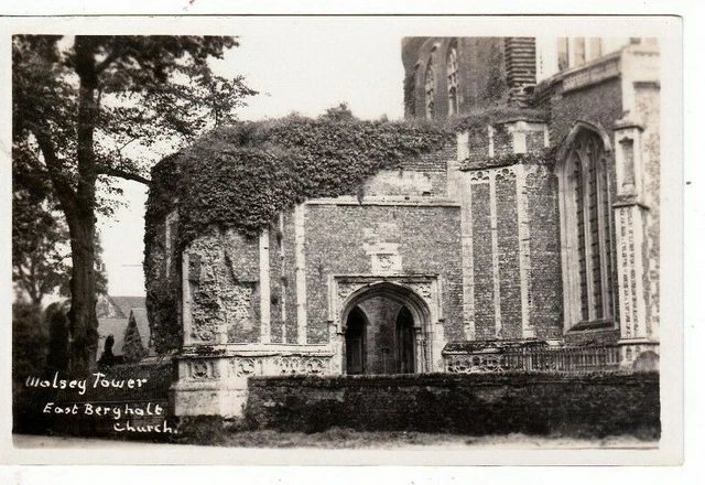 Ipswich, Suffolk - Wolsey Tower, East Bergholt Church B&W  Postcard