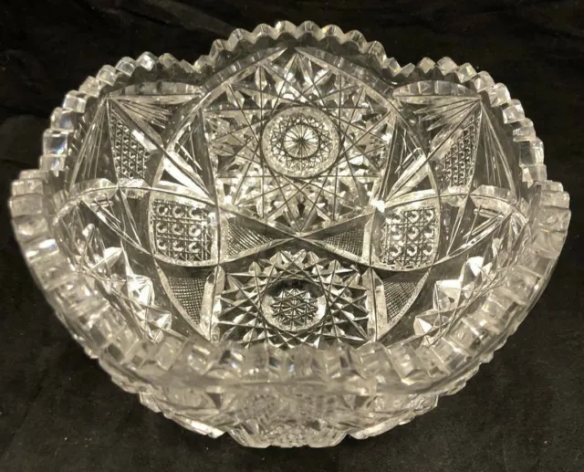 Fabulous American Brilliant ABP Heavy Intricate Cut Glass Bowl