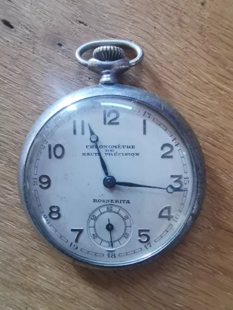Rosnerita Montre à gousset ancienne chronomètre Fonctionne P224