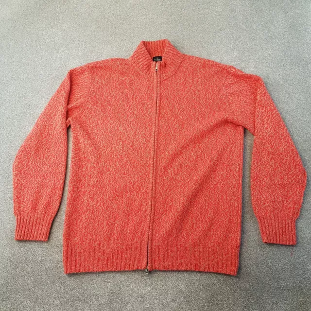 Paul Smith Mens Cardigan XL Pink Zip Up Jacket Merino Wool Cashmere Sweater