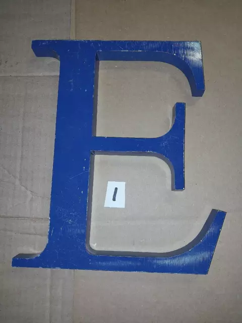 12" Large Industrial Cast Aluminum Letter "E" Alphabet  Display  Sign - #1