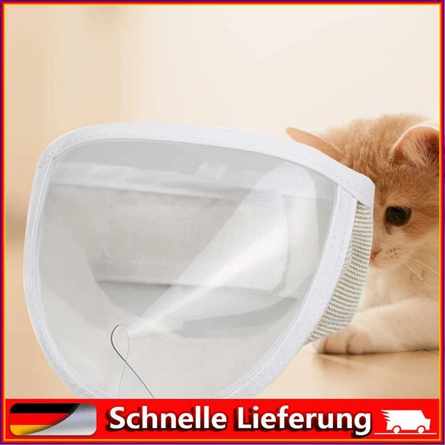 Cubierta transparente para aseo de hocico de gato antimordeduras portátil con capucha accesorio para mascotas (S)