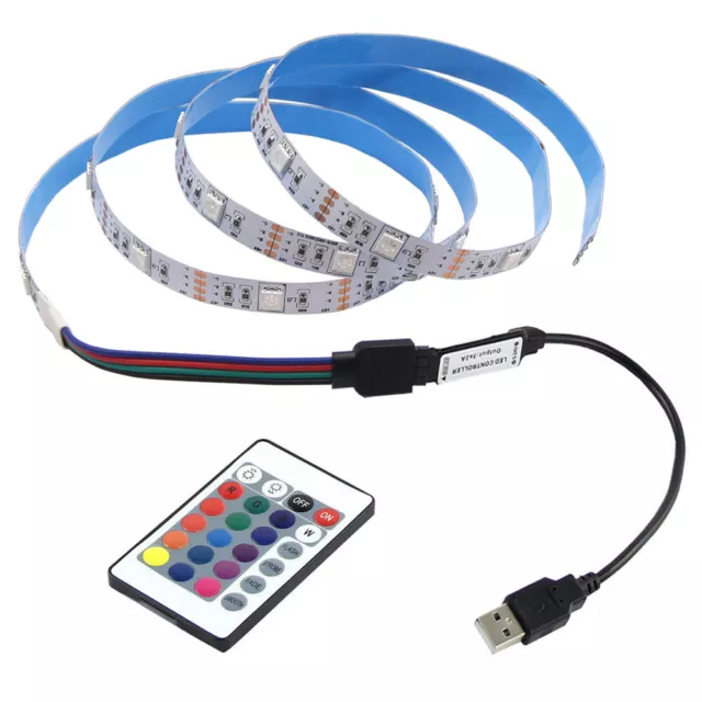 LED Bande Lumière 5050 RGB LED Strip Light Ruban Bar TV Rétro Éclairage Kit USB 2