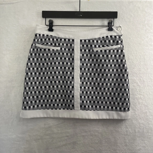SPORT HALEY SKIRT Skort Woman 6 Geometric White Black Zip Button