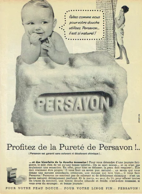 Advertising - Pub.1961 Persavon savon vraiment naturel  douche