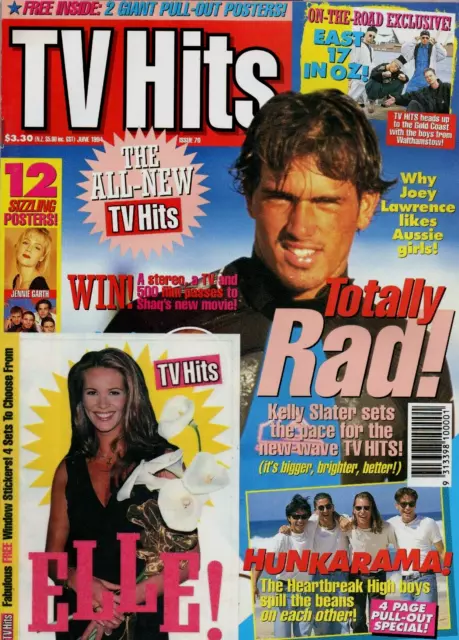 TV Hits magazine - Issue number 70 - June 1994 - Baywatch's Kelly Slater cover