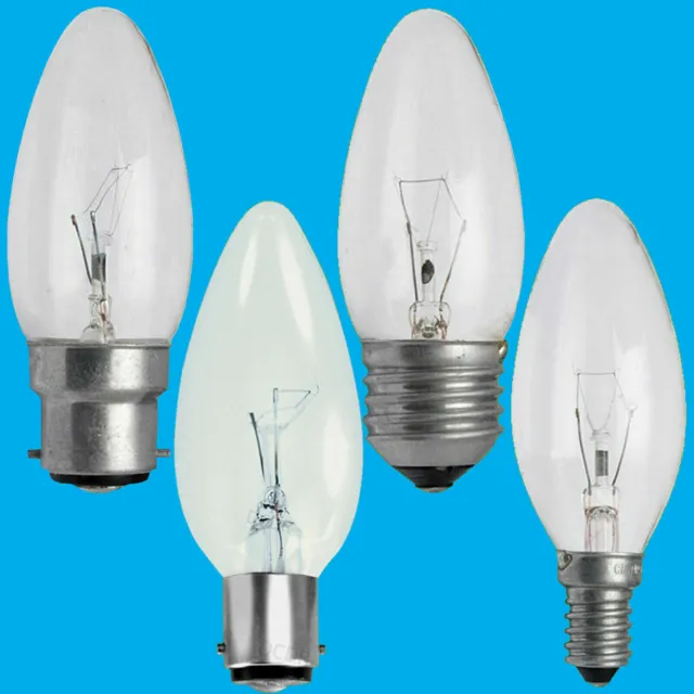 8x Clear Candle Dimmable Standard Light Bulbs 25W 40W 60W BC ES SBC SES Lamps