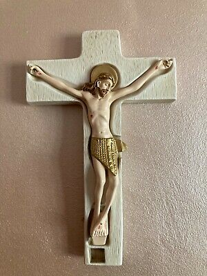 Crucifix Moderne Avec Jésus Stylisés 24 CM (9,45 '') en Marbre Résine - Croix