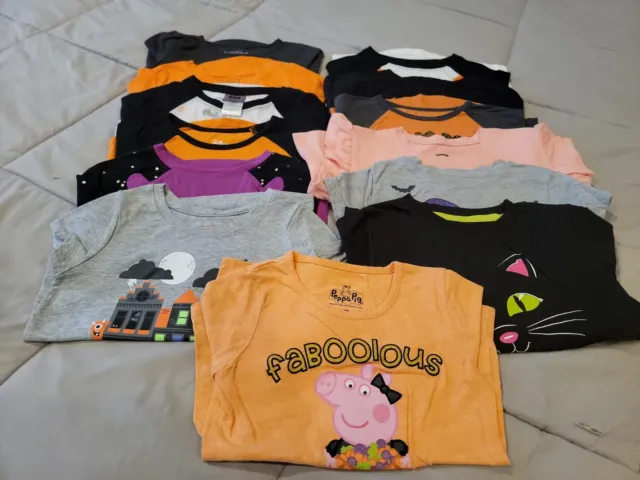 Huge lot of 13 Girl's Halloween shirts Disney Minnie Peppa Paw Patrol + 4 5 4T