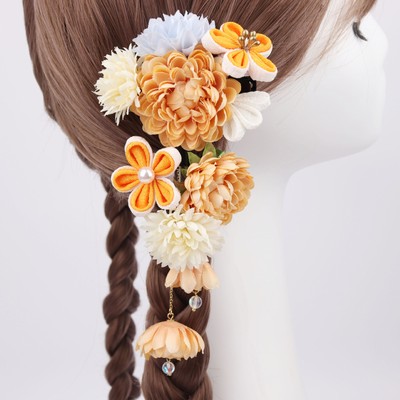 Fatto a mano Giapponese SAKURA per capelli Clip KAWAII Kanzashi Lolita Nappa Forcina 