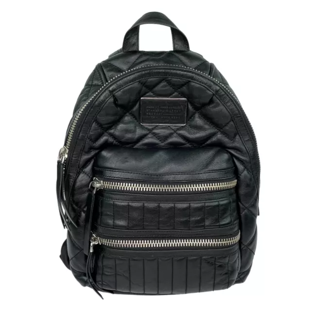 Marc by Marc Jacobs Backpack Domo Biker Black Quilted Leather Zip Pockets