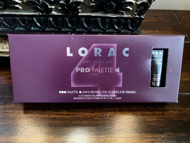 LORAC PRO PALETTE 4 - 16 Shimmer & Matte Eyeshadow Palette + Mini Primer - NIB