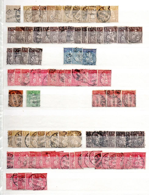 Schweiz 1865/1885 Sammlung/dubletten Sitzende Helvetia Marken gebraucht