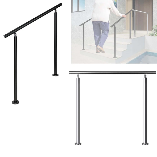 Corrimano A U Per Scale - Kit In Metallo Bianco, Regolabile, Per Gradini Interni Ed Esterni