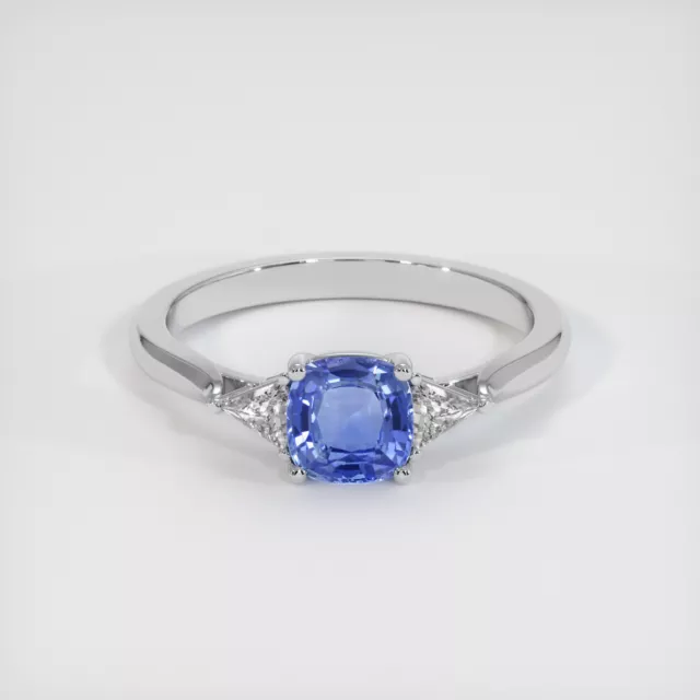 CEYLON (SRI LANKA) Cushion Blue Sapphire Platinum 950 Ring 1.31CT £ ...