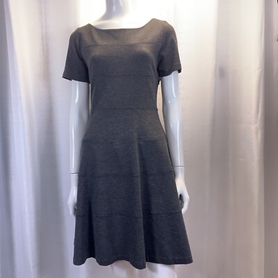 Paul & Joe Sister Womens Dress Size EU 40 US 10 Gray Fit n Flare Banded Knit