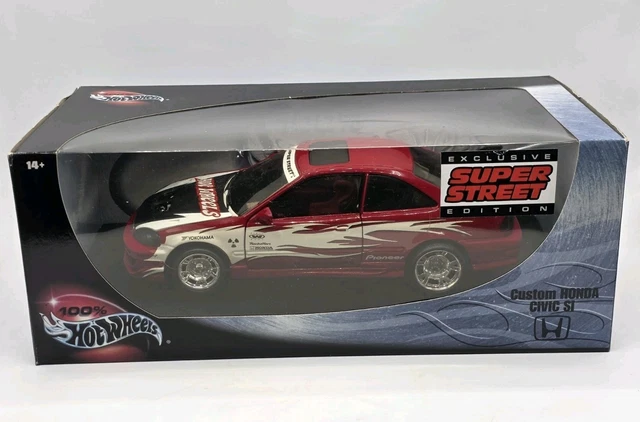 HONDA CIVIC SI SUPER STREET CUSTOM HOT WHEELS 1:18 coche escala