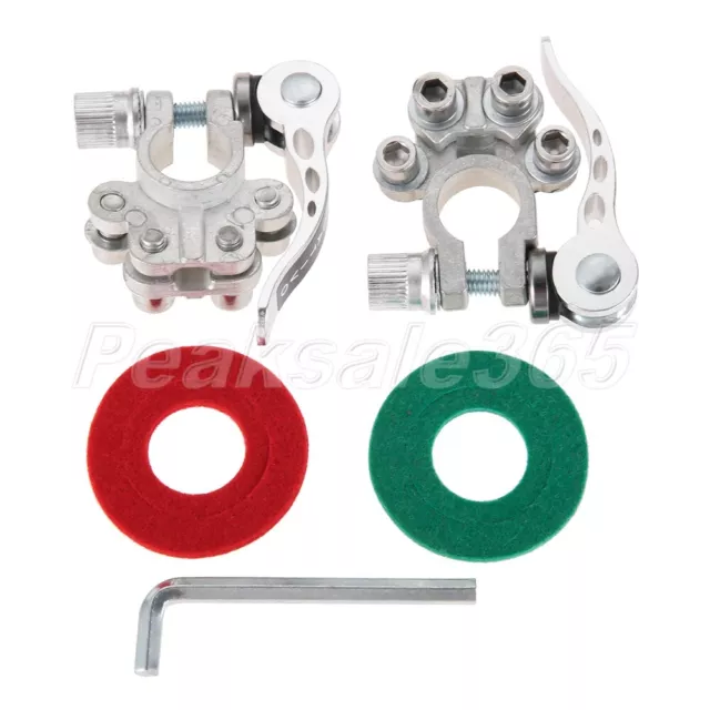 2Pcs Brass Car Battery Terminal Connectors Clamp Quick Release Disconnect Tools